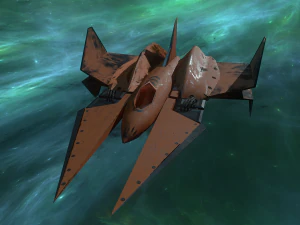 3d orange spaceship low-poly 3D Model