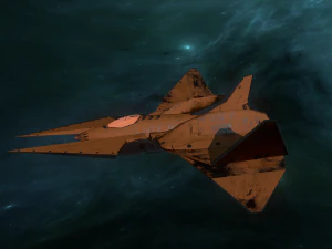 3d orange spaceship low-poly 3D Model