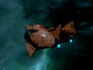 3d orange spaceship low-poly 3D Model