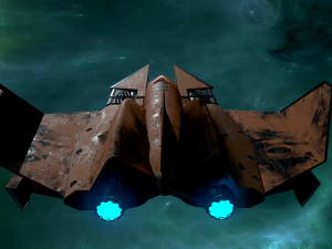 3d orange spaceship low-poly 3D Model