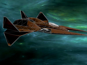 3d orange spaceship low-poly 3D Model