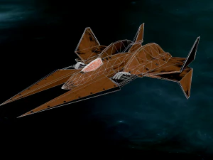 3d orange spaceship low-poly 3D Model