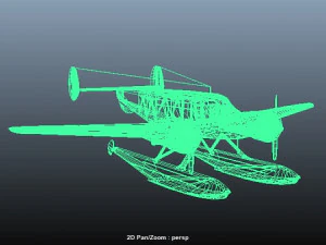 beechcraft c18-s floats 3D Model