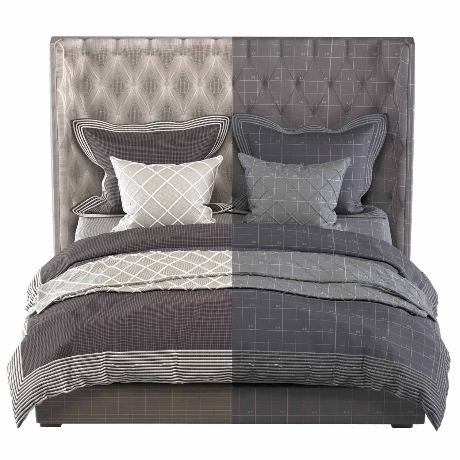 rh teen zadie tufted bed 3D Model in Bedroom 3DExport