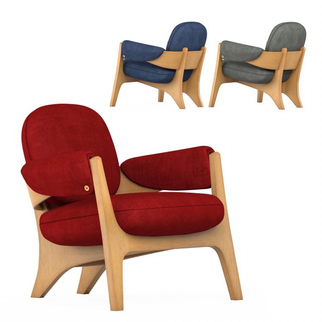 candy armchair by jelinek 3D Model .c4d .max .obj .3ds .fbx .stl .blend 