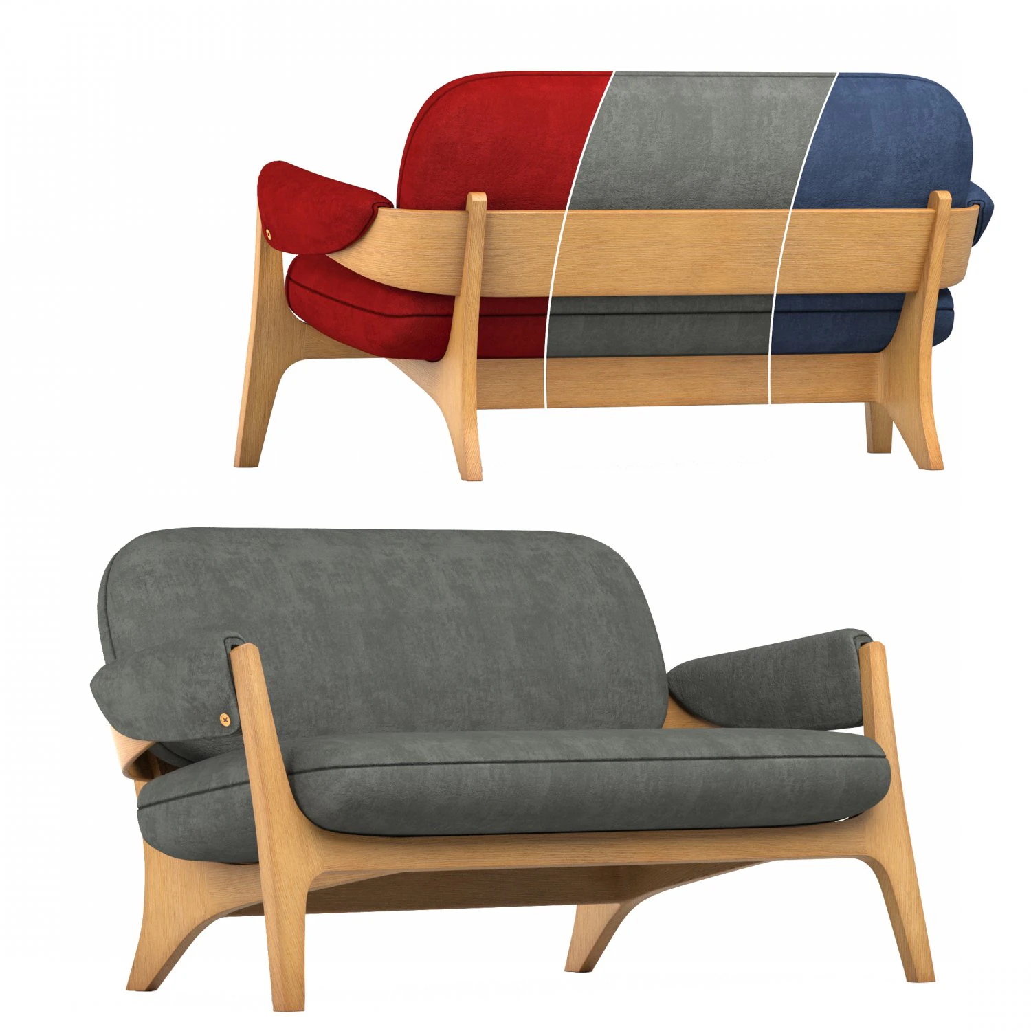 candy sofa by jelinek 3D Model .c4d .max .obj .3ds .fbx .stl .blend 