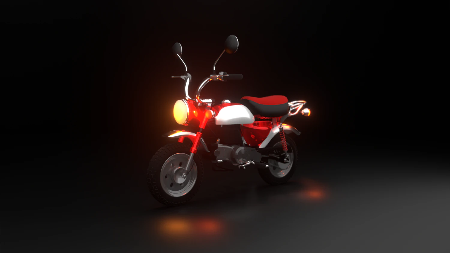 honda monkey z50 2009 3D Model .c4d .max .obj .3ds .fbx .stl .blend