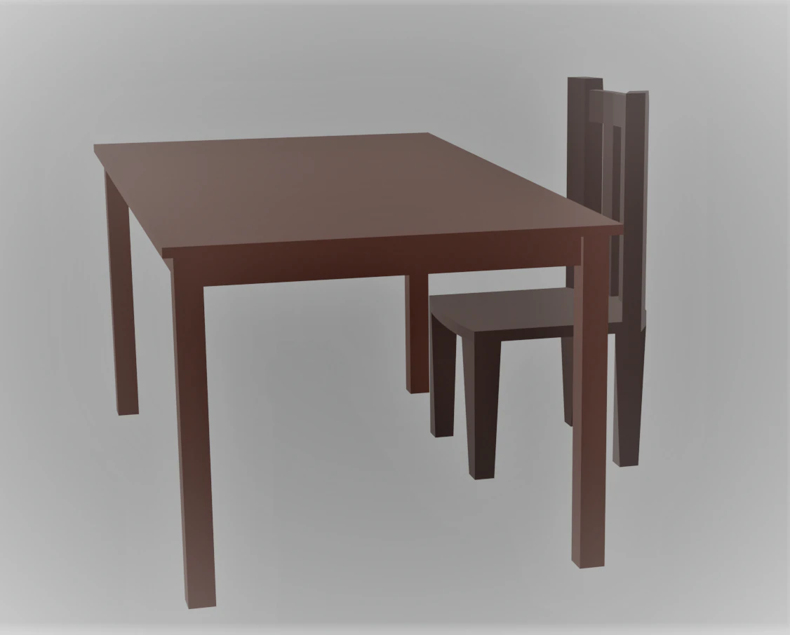 椅子和桌子 3D 模型 .c4d .max .obj .3ds .fbx .stl .blend 