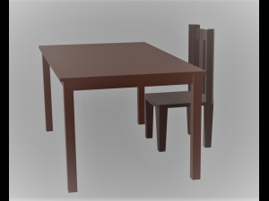 chair and table 3D Model