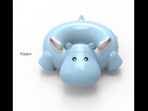 pool float ringhippo Modelo 3D