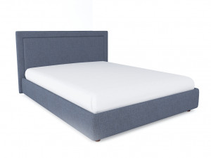 bed with a soft headboard Modelo 3D