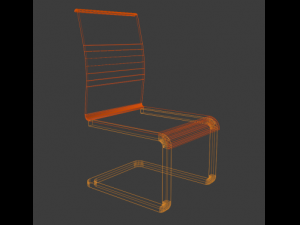 chair with a single leg 3D-Modell
