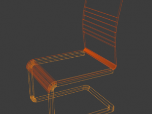 chair with a single leg 3D-Modell