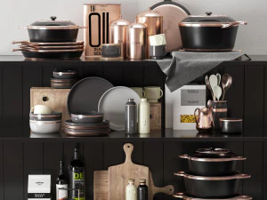 perangkat dapur tembaga Model 3D