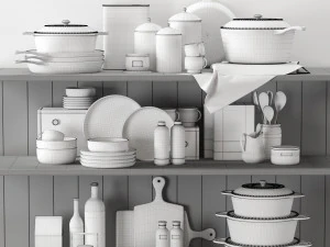 copper kitche set 3D Model