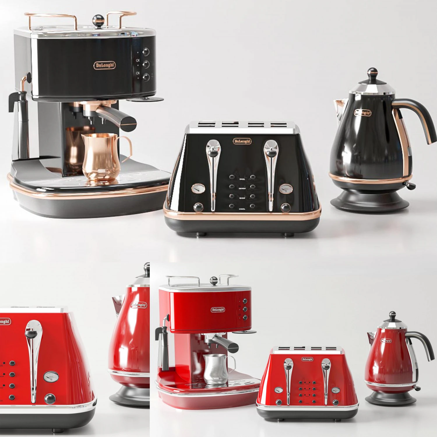 delonghi set of appliance 3D Model .c4d .max .obj .3ds .fbx .stl .blend 