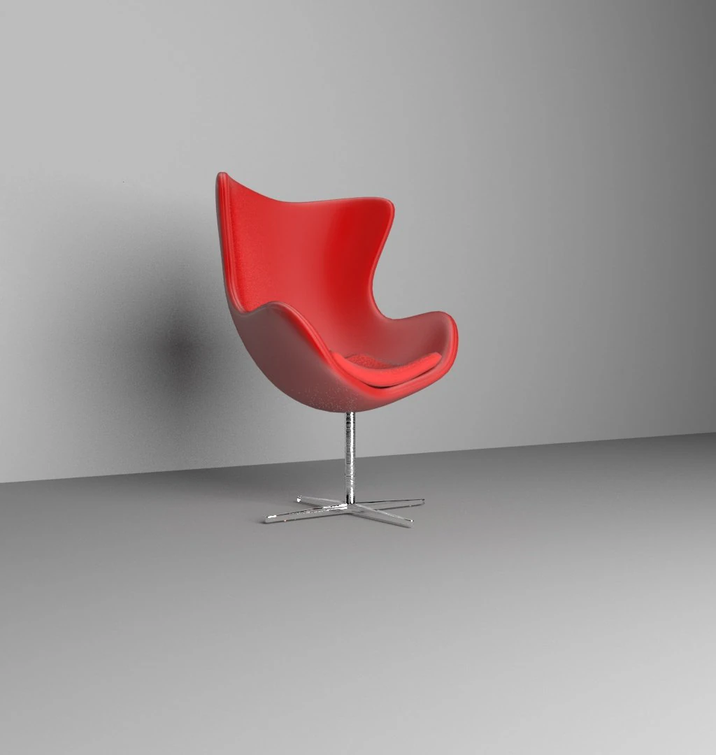 eggchair red 3D Model .c4d .max .obj .3ds .fbx .stl .blend 