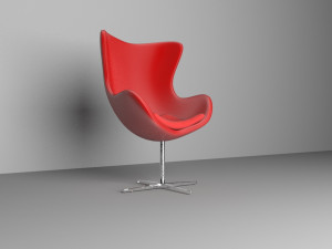 eggchair red Model 3D