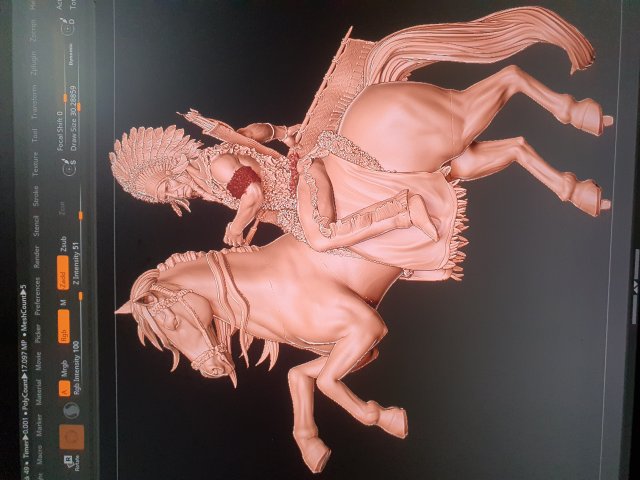 indian native american on horse Model Cetak 3D .c4d .max .obj .3ds .fbx .stl .blend 