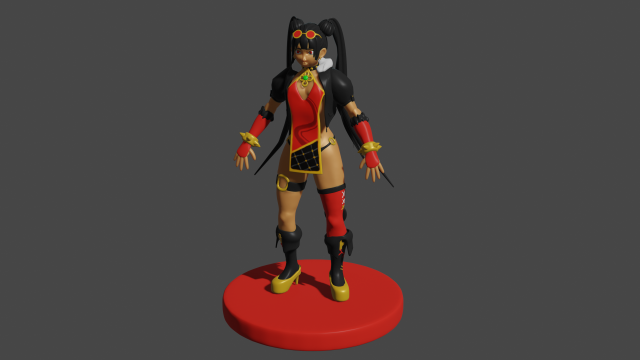 red girl 3D Model .c4d .max .obj .3ds .fbx .stl .blend 
