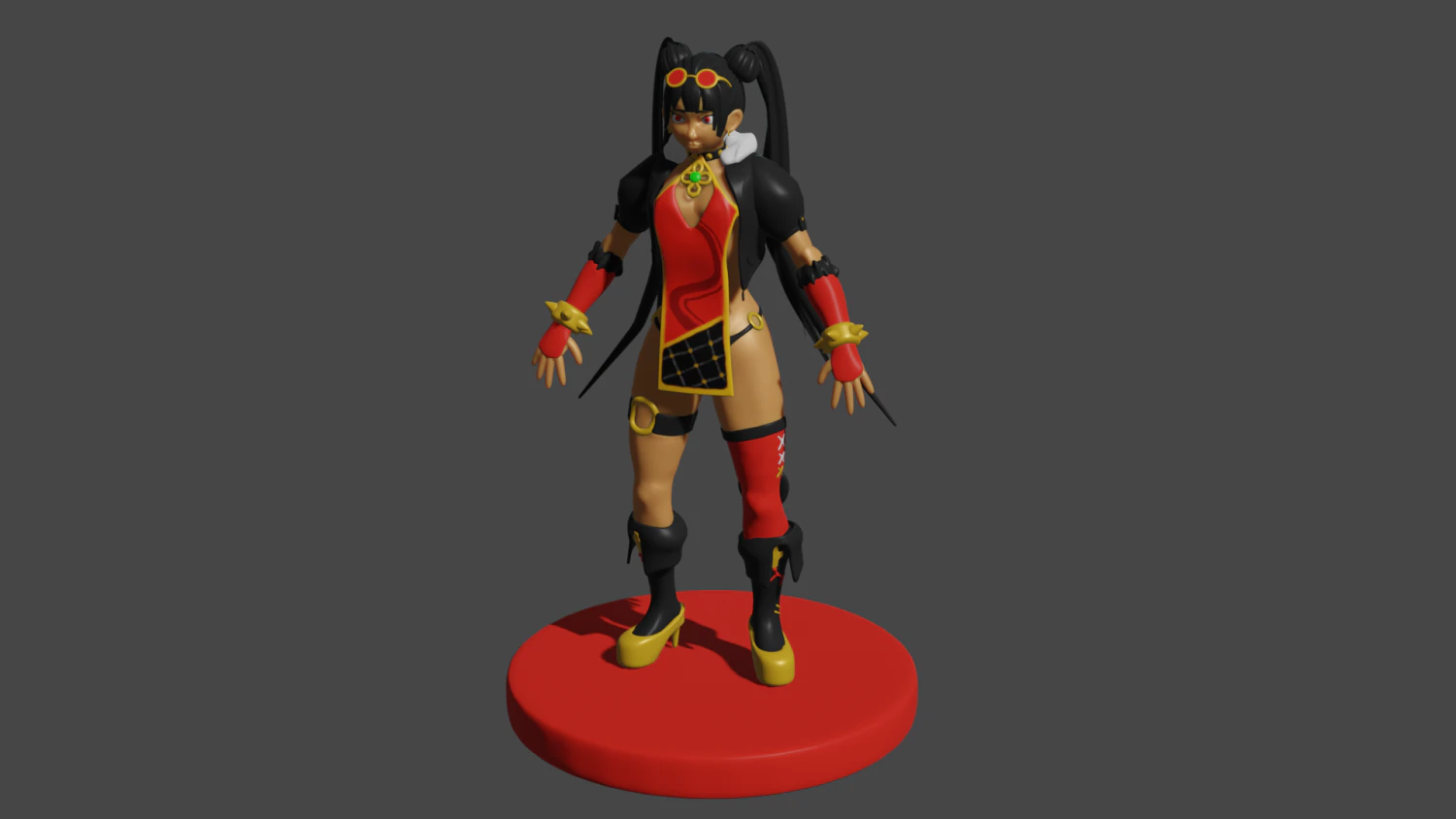 red girl 3D Model .c4d .max .obj .3ds .fbx .stl .blend