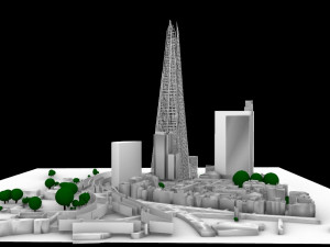the shard in london city 3Dモデル