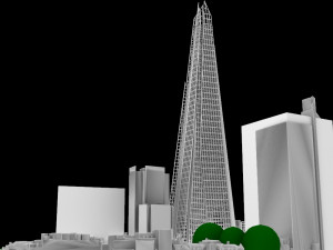 the shard in london city 3D 模型
