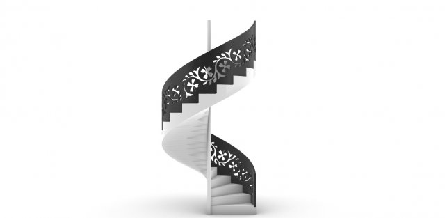 flower round stairs 3D 模型 .c4d .max .obj .3ds .fbx .stl .blend 