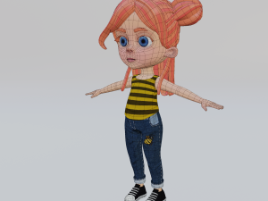cartoon bee girl Modello 3D