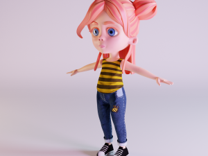 cartoon bee girl Modello 3D