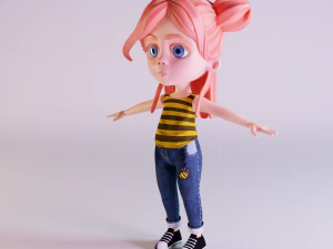 cartoon bee girl 3D Model