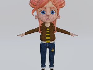 cartoon bee girl Modello 3D