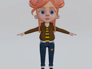 cartoon bee girl 3D Model