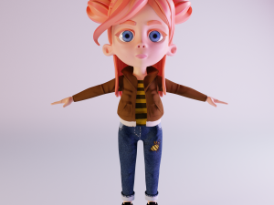 cartoon bee girl Modello 3D