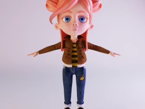 cartoon bee girl 3D Model