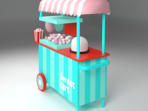 cotton candy cart 3Dモデル