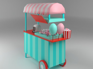 cotton candy cart 3Dモデル