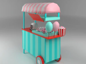 cotton candy cart 3D Model