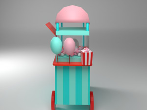 cotton candy cart 3Dモデル