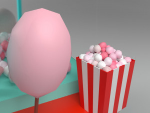 cotton candy cart 3Dモデル