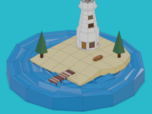 isometric 3d lighthouse by zoe tamago Modèle 3D