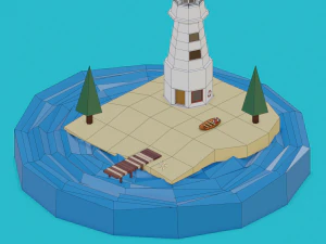 isometric 3d lighthouse by zoe tamago 3D Model