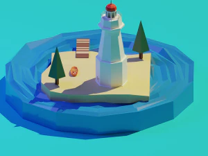 isometric 3d lighthouse by zoe tamago 3D Model