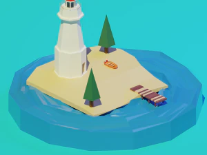 isometric 3d lighthouse by zoe tamago 3D Model