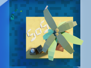 isometric 3d castaway-marooned by zoe tamago 3D Model