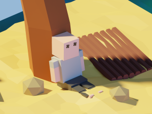 isometric 3d castaway-marooned by zoe tamago 3D Model