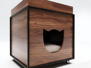house for the cat is also a pinned table Modelo 3D