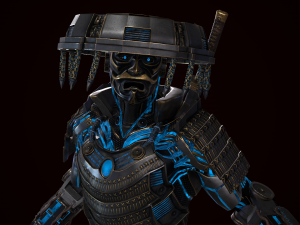 cyborg samurai low poly models 3D 模型