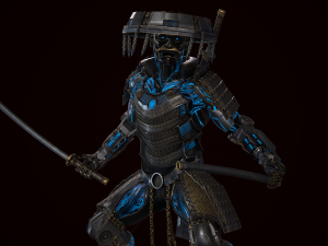 cyborg samurai low poly models 3D 模型