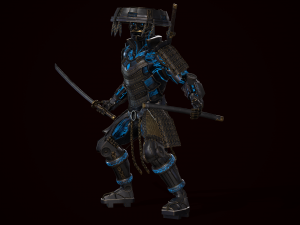 cyborg samurai low poly models 3D 模型